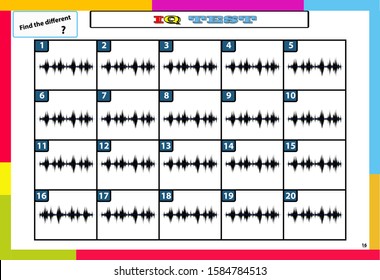 IQ test. Choose correct answer. Set of logical tasks composed of geometric shapes. Vector illustration. algorithm.