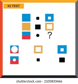 IQ test. Choose correct answer. Set of logical tasks composed of geometric shapes. Vector illustration