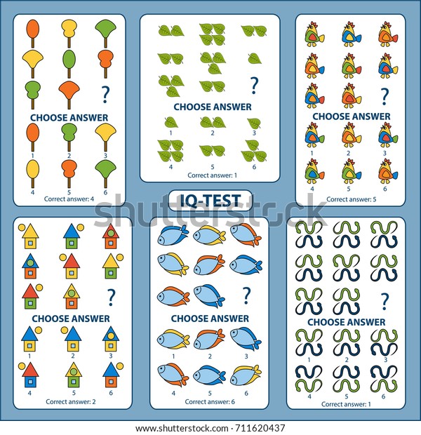 Iqテスト 正解を選択してください 葉 木 魚 蛇 鳥 家の絵から成る論理的な作業のセット ベクターイラスト のベクター画像素材 ロイヤリティフリー