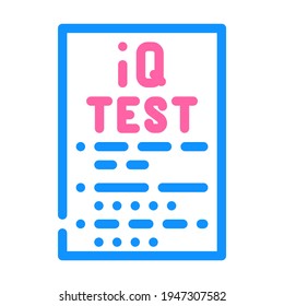 vector de icono de color de prueba de iq. signo de prueba de iq. ilustración de símbolo aislado