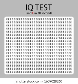 IQ test / dislexia test / game / find different letter for 30 sec