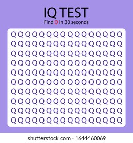 IQ test / dislexia test / game for kids / find different letter for 30 sec