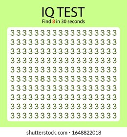 IQ test / dislexia test / game for kids / find different letter for 30 sec