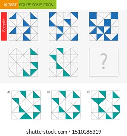 IQ Test - Figure Completion Questions, Complete the missing area