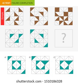 IQ Test - Figure Completion Questions, Complete the missing area