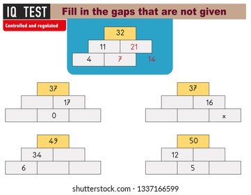 IQ TEST - Fill in the gaps that are not given