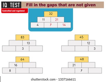 IQ TEST - Fill in the gaps that are not given