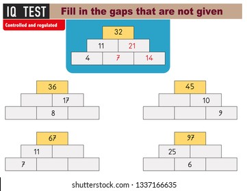 IQ TEST - Fill in the gaps that are not given