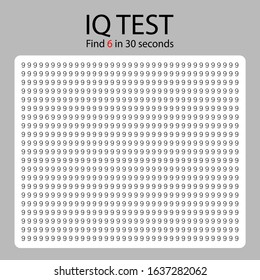 IQ test find 6 in 30 seconds