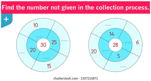 IQ Test - Find the number not given in the collection process. Vector Ai