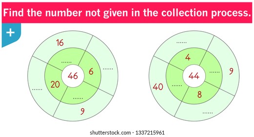 IQ Test - Find the number not given in the collection process. Vector Ai