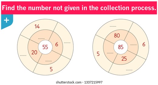 IQ Test - Find the number not given in the collection process. Vector Ai