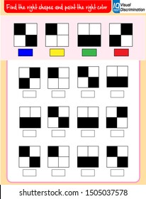 IQ TEST Find the right shapes and paint the right color