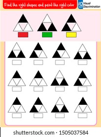 IQ TEST Find the right shapes and paint the right color