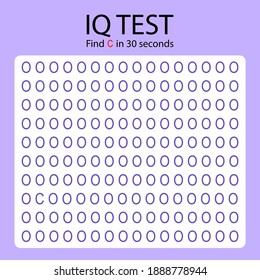 IQ Test, Game For Kids. Find Different Letter In 30 Sec.