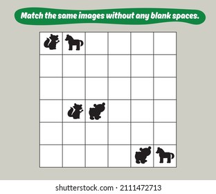 IQ Test Intelligence questions. Match the same images without any blank spaces.