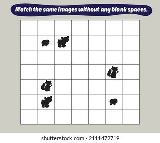 IQ Test Intelligence questions. Match the same images without any blank spaces.