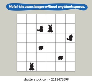 IQ Test Intelligence questions. Match the same images without any blank spaces.