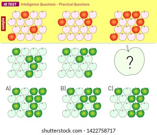 IQ TEST Intelligence Questions - Practical Questions Vector