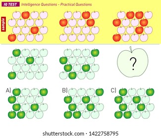 IQ TEST Intelligence Questions - Practical Questions Vector