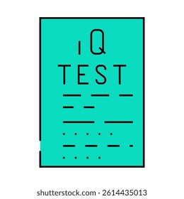 iq test line icon vector. iq test sign. isolated symbol illustration