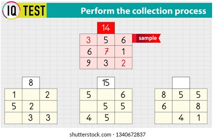 IQ TEST - Math Crossword - Perform the collection process Vector