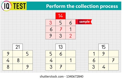 IQ TEST - Math Crossword - Perform the collection process Vector