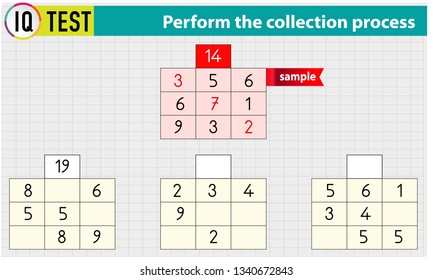 IQ TEST - Math Crossword - Perform the collection process Vector