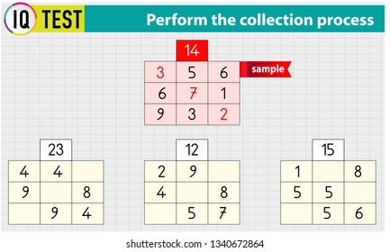 IQ TEST - Math Crossword - Perform the collection process Vector