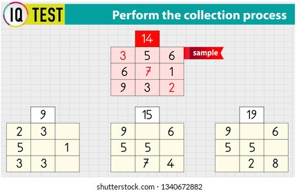 IQ TEST - Math Crossword - Perform the collection process Vector