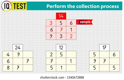 IQ TEST - Math Crossword - Perform the collection process Vector