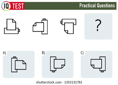 Iq Test Practical Questions Stock Vector (Royalty Free) 1355131766