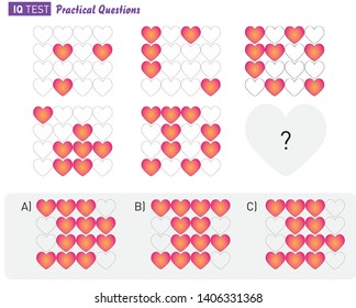 IQ Test Practical Questions - Intelligence questions Shape completion - Vector 