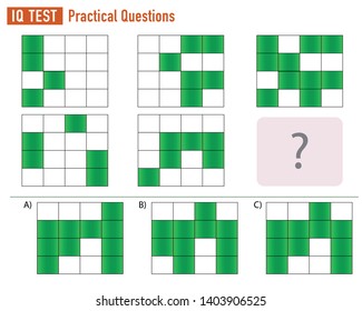 IQ Test - Practical Questions - Vector - Figure completion