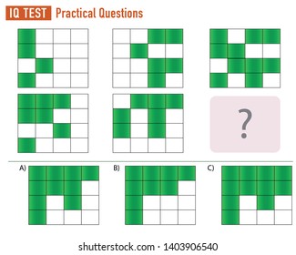 IQ Test - Practical Questions - Vector - Figure completion