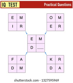 IQ test. Select the correct answer. Vector illustration. Numbers and numbers puzzle. Write on the dotted place