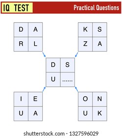 IQ test. Select the correct answer. Vector illustration. Numbers and numbers puzzle. Write on the dotted place