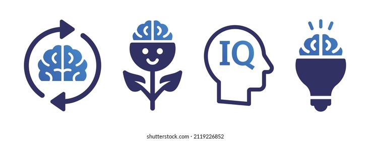 IQ test symbol. Genius icon. Human brain icon vector illustration.