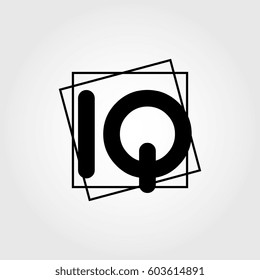 iq uppercase initials square frame business logo