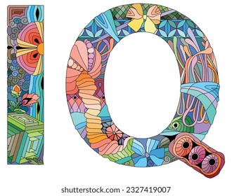 IQ. Vector zentangle object for decoration