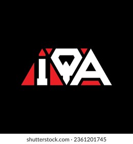 IQA triangle letter logo design with triangle shape. IQA triangle logo design monogram. IQA triangle vector logo template with red color. IQA triangular logo Simple, Elegant, and Luxurious design.