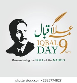 Iqbal day 9 de noviembre diseño vectorial de ilustración 