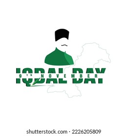 Iqbal day artwork vector template 9 November Allama Muhammad Iqbal day The Poet of east day