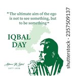 "Iqbal Day celebration concept. Commemorating the birth of Allama Iqbal, Pakistan