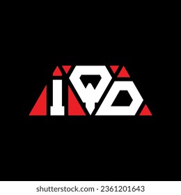 Diseño del logotipo de la letra del triángulo IQD con forma de triángulo. Monograma de diseño del logotipo del triángulo IQD. Plantilla de logotipo vectorial de triángulo IQD con color rojo. Logo triangular de IQD Diseño sencillo, elegante y lujoso.