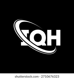 Logotipo de IQH. Letra IQH. Diseño de logotipo de la letra IQH. Logotipo de IQH de las iniciales enlazadas con el círculo y el logotipo del monograma en mayúsculas. Tipografía IQH para tecnología, negocio y marca inmobiliaria.