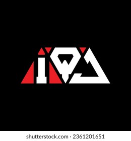 IQJ triangle letter logo design with triangle shape. IQJ triangle logo design monogram. IQJ triangle vector logo template with red color. IQJ triangular logo Simple, Elegant, and Luxurious design.