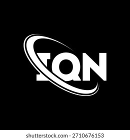 Logotipo de IQN. Carta IQN. IQN diseño del logotipo de la letra. Logotipo de IQN con el círculo y el logotipo del monograma en mayúsculas. Tipografía IQN para tecnología, negocio y marca inmobiliaria.
