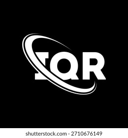 Logotipo de IQR. Carta IQR. Diseño del logotipo de la letra de IQR. Logotipo de las iniciales IQR enlazado con el círculo y el logotipo del monograma en mayúsculas. Tipografía IQR para tecnología, negocio y marca inmobiliaria.