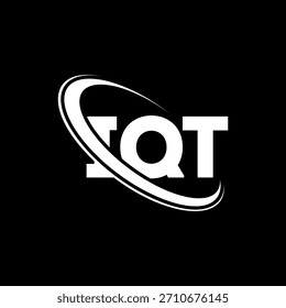 Logotipo de IQT. Carta IQT. Diseño de logo de carta IQT. Logotipo de IQT inicial enlazado con el círculo y el logotipo del monograma en mayúsculas. Tipografía IQT para tecnología, negocio y marca inmobiliaria.
